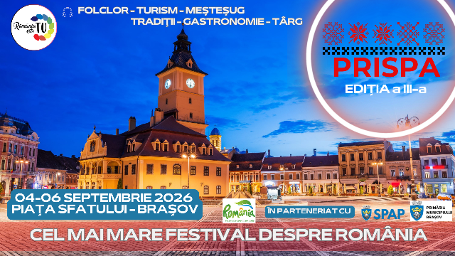 Festivalul PRISPA revine la Brașov. În perioada 4–6 septembrie 2026 România își dă întâlnire în Piața Sfatului
