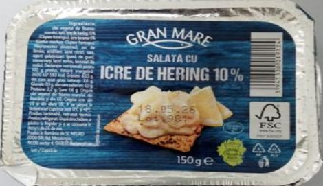 Alertă alimentară în România: a fost depistat un lot de salată de icre contaminat cu Listeria monocytogenes.