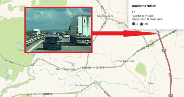 Accident pe A3 București - Ploiești, vineri. Traficul este îngreunat pe un sens