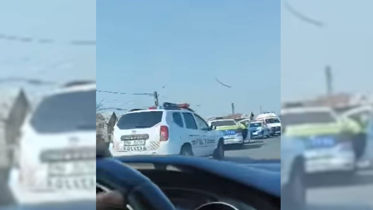 VIDEO | Maşină de Poliție implicată într-un accident pe DN1B, în Prahova